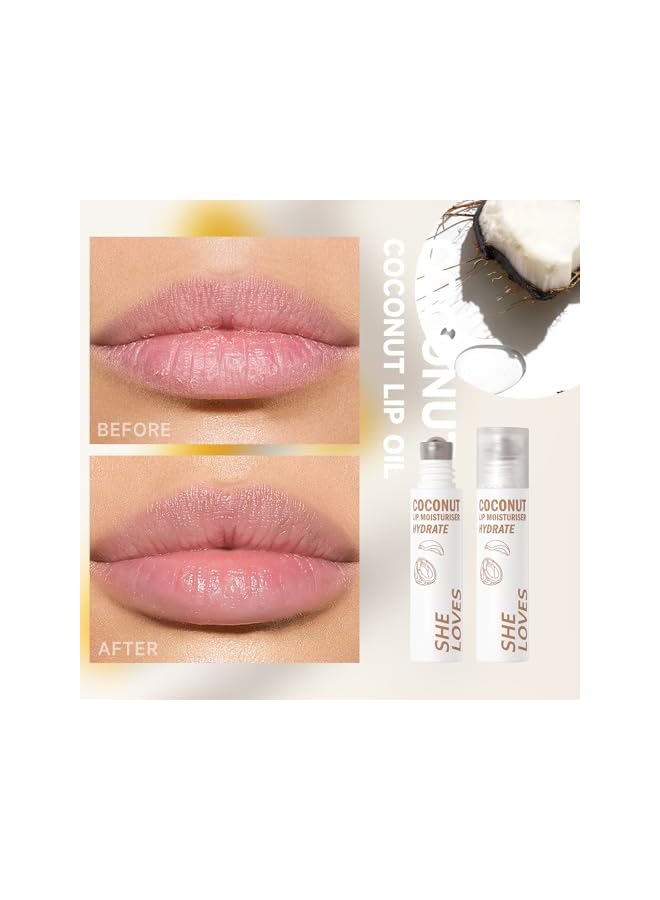 شي لافز Lip Repair Oil Set - Roll On, Honey & Coconut Oil for Soft Pink Lips, Deep Moisturizing, Brightening Treatment for Dark Lines & Dryness, Soothing Repair for Peeling Lips (2Pack, 10ml) - Image 5